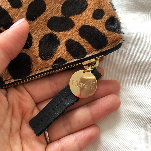 Clare V Leopard Calf Hair clutch - Picture 2 of 4